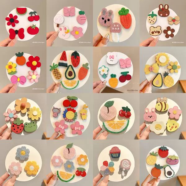 Children's Cartoon Fruit Magic Stickers, Baby-Friendly, Gentle on Hair, Sweet and Versatile Bangs Stickers, Unique Design Hair Accessories