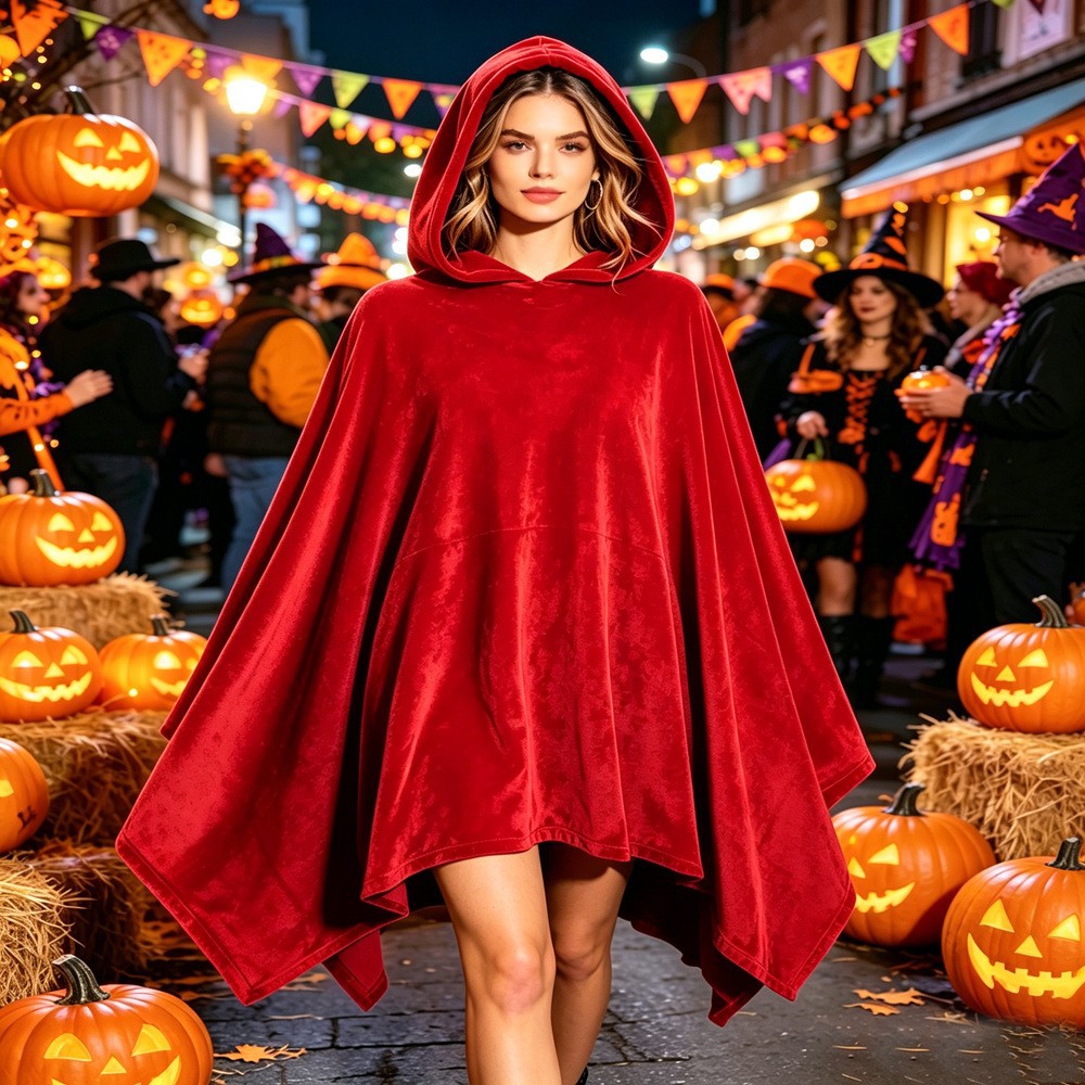 Cross-border Halloween gold velvet bat-style Grim Reaper cape, Halloween zombie cloak, cosplay cape