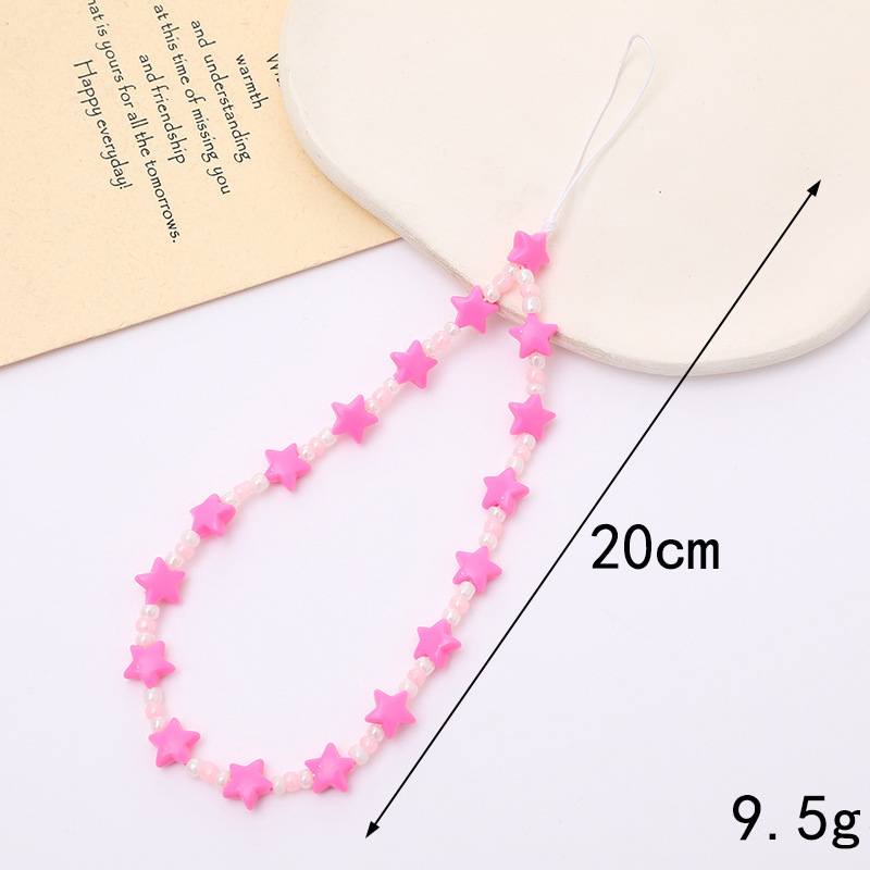 Venta caliente Internet celebridad con cuentas amor teléfono cadena anti-perdida gota resistente teléfono caso diy perla cadena corta teléfono cordón