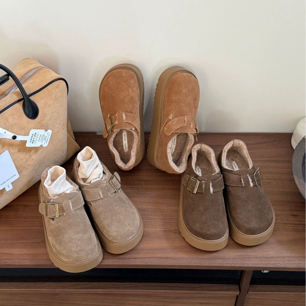 2025 новая зимняя обувь на толстой подошве Birkenstock с бархатом, тёплая обувь с глубоким носком, снеговые сапоги женские Birkenstock Loft, хлопковая обувь для женщин