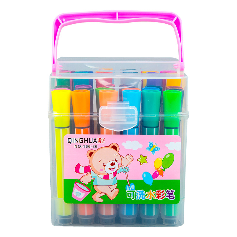 Pluma de acuarela lavable para niños sello de pincel de pintura multicolor pluma de acuarela cabeza suave material de dibujo de Arte de estudiante pluma de dibujo de graffiti