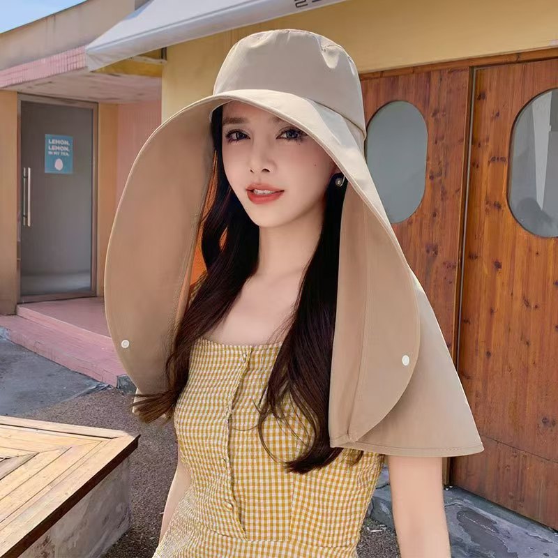 Sombrero solar para mujeres 2025, nuevo verano, gorra grande, gorra plegable anti-UV, gorra de pescador de sombrero