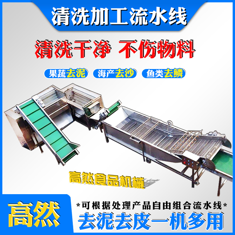 全自动喷淋式瓜果气泡清洗机 辣椒清洗加工设备 不锈钢果蔬清洗机