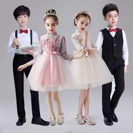 儿童元旦合唱演出服中小学生朗诵礼服男女童蓬蓬纱裙幼儿园舞蹈服
