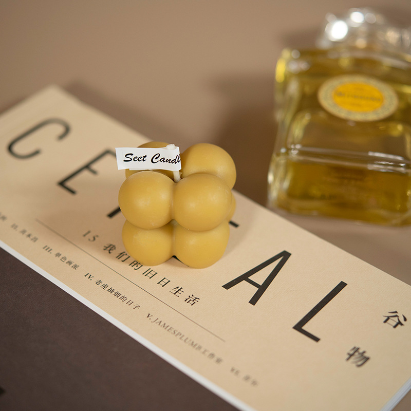 Pequeño Cubo de aromaterapia vela creativa pequeño regalo hecho a mano decoración del hogar Accesorios de tiro pequeño cubo vela