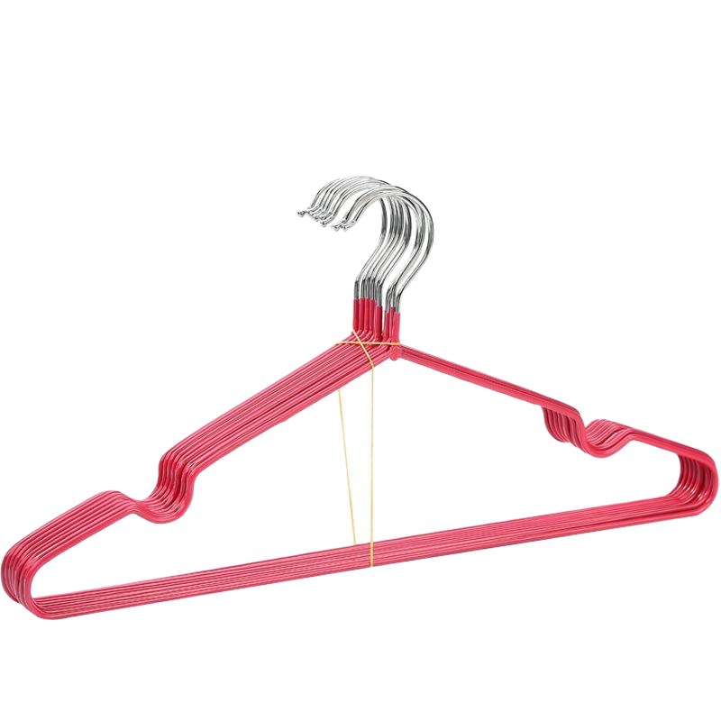 Percha de ropa antideslizante recubierta de plástico percha de metal percha de ropa para niños adultos percha de ropa para el hogar percha de ropa sin costura fábrica al por mayor