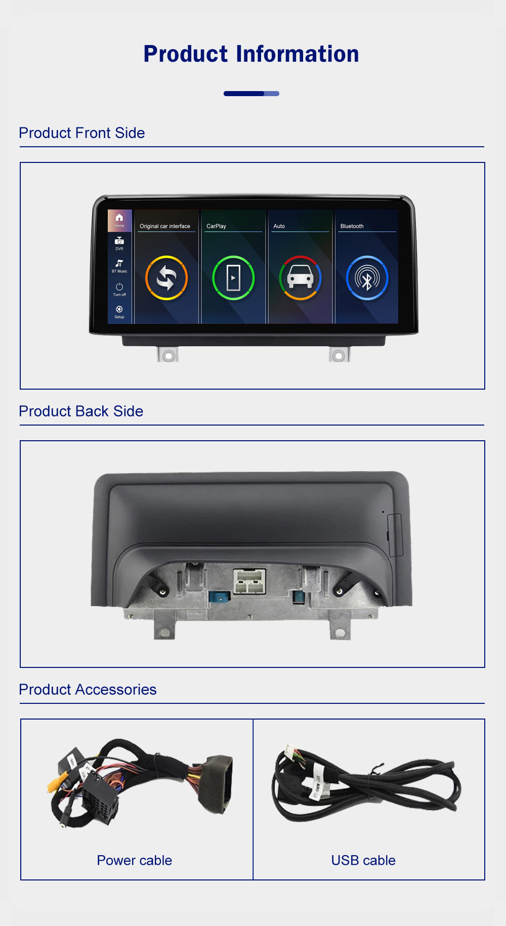 10.25" Car Navigation Screen with Wireless Carplay Suitable for 1/2/3/4 Series Nbt Player Linux System