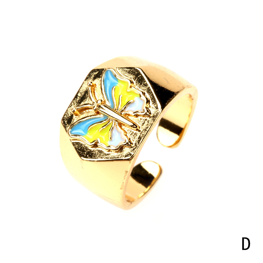 Vente En Gros Bijoux Bague Ouverte En Cuivre En Forme De Papillon Nihaojewelry display picture 5