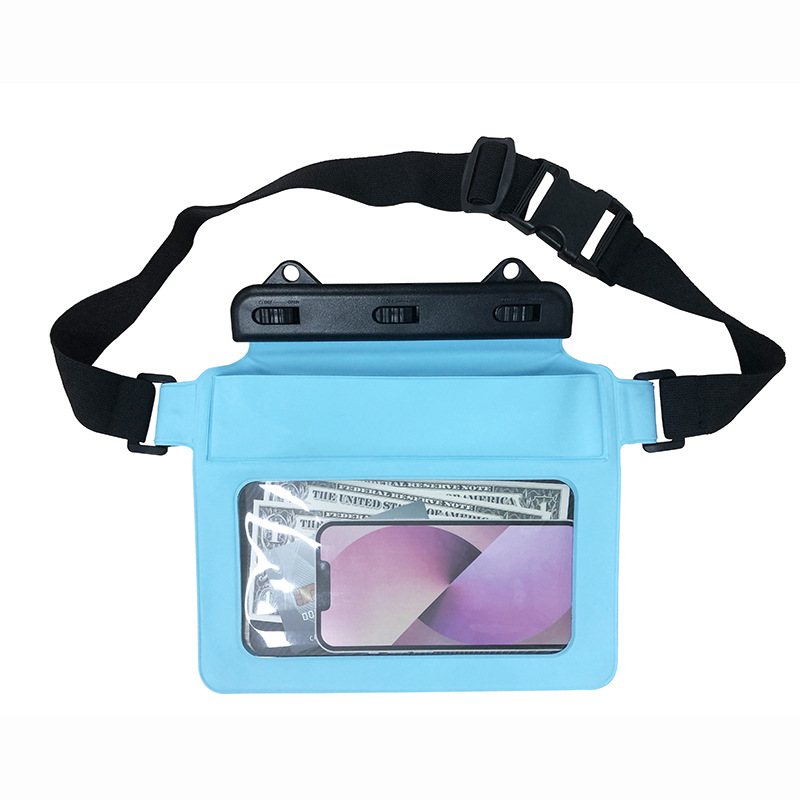 Bolsa impermeable transparente para teléfono, sellada, táctil, gran capacidad, riñonera, para playa/rafting