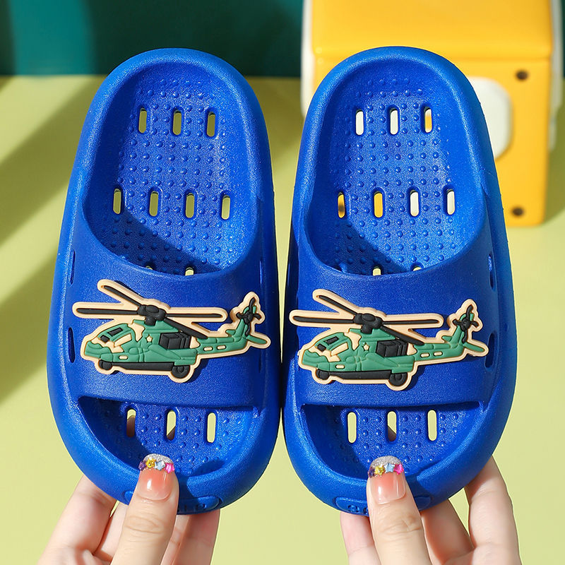 Cartoon Leaking Kidsren's Slippers for Boys Home Bathroom Bath Non-Slip Soft Bottom Boys' Kidsren's Slippers