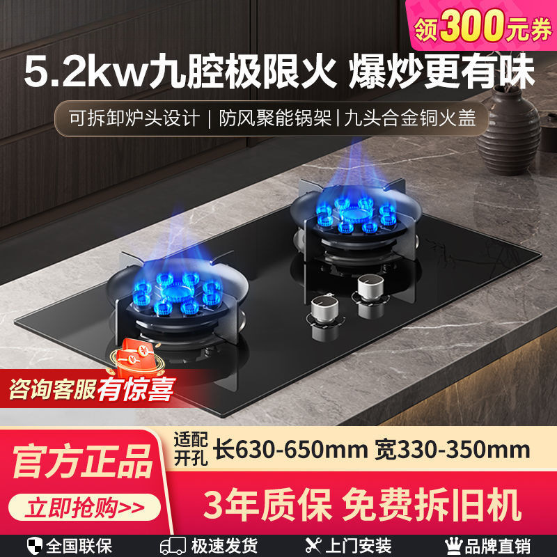 苏泊尔YB13九腔猛火燃气灶家用台嵌两用双灶煤气灶天然气液化气灶
