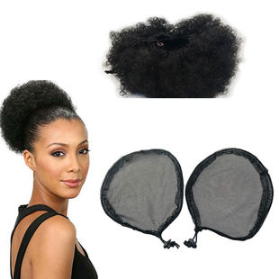 Explosive head ponytail lace hair net perm curly hair net wig hair package net bottom net material net cap wholesale