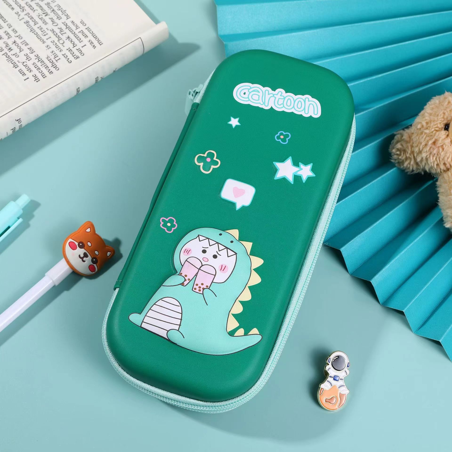 Caja de papelería de dibujos animados, niños lindos, estudiantes, niños y niñas, bolsa de papelería, caja de lápices de gran capacidad, bolsa de lápices tridimensional al por mayor