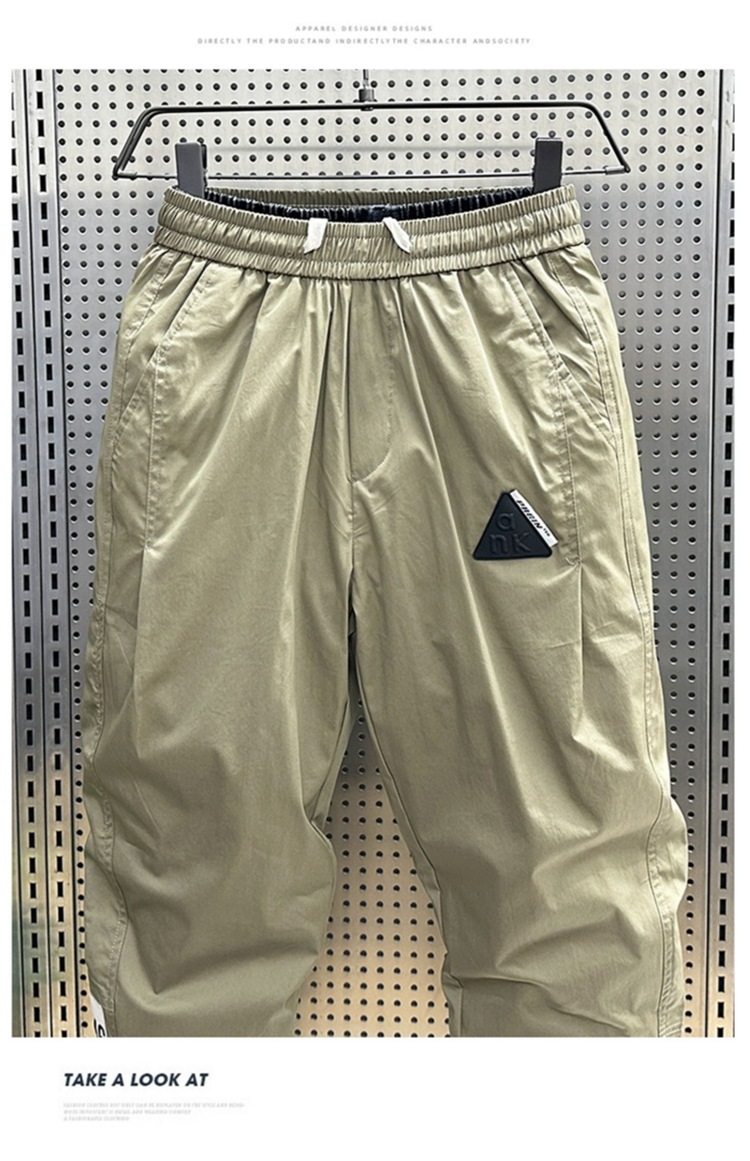 Herrenbekleidungsmarke aus Eisseide, Freizeithosen für Männer, dünne Sommeroveralls, Haremshosen für Männer mit Knöchelschnürung, lange Hosen_voghion.com