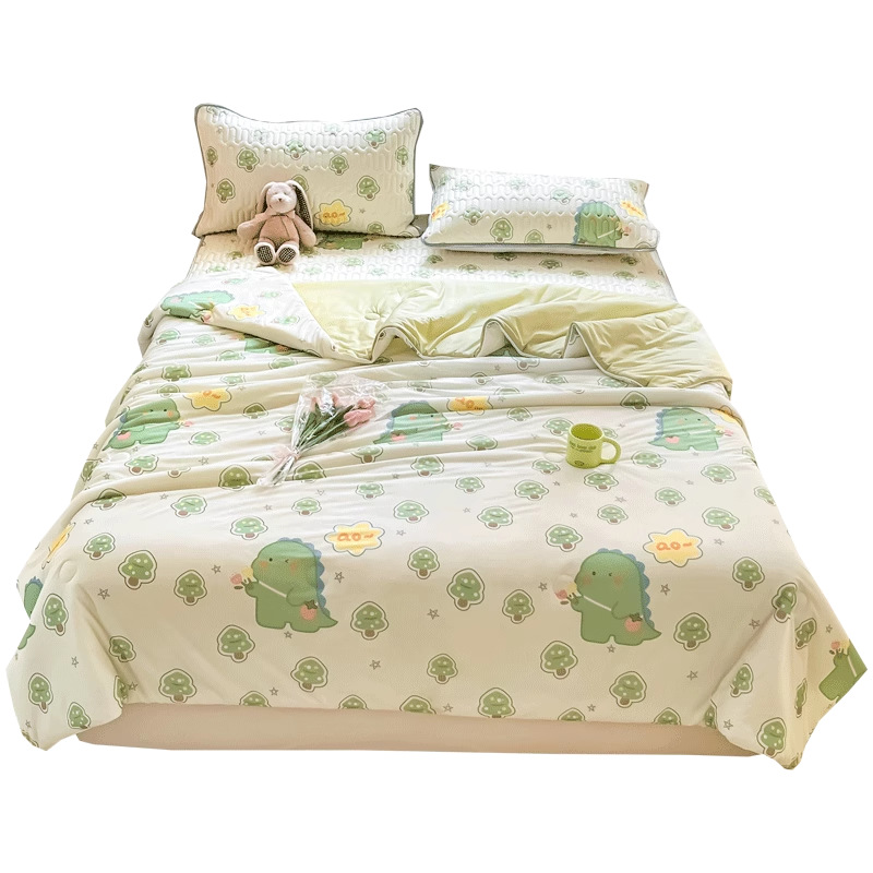 Edredón fresco de verano, colcha de aire acondicionado, lavable con lavadora, dormitorio de estudiantes de verano, colcha delgada individual y doble para niños