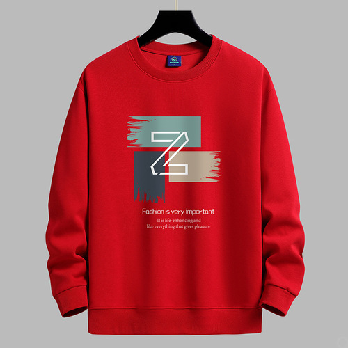 Men's Loose Fit Round Neck Sweatshirt, Thin Version, Autumn Style, National Trend, Couple Style, Student Long Sleeve Fashion Top