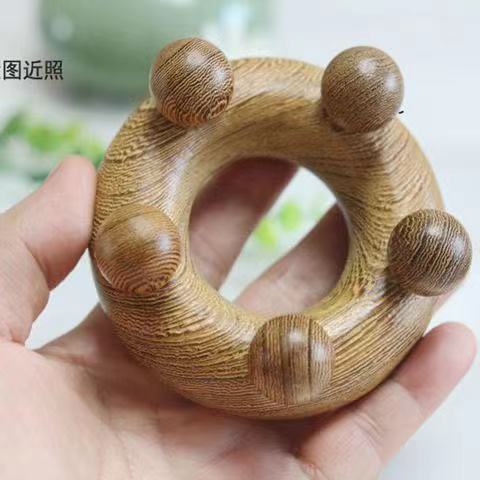 按摩器鸡翅木双球滚轮木质按摩器面部颈部肌肉拉伸全身按摩瘦脸器|undefined