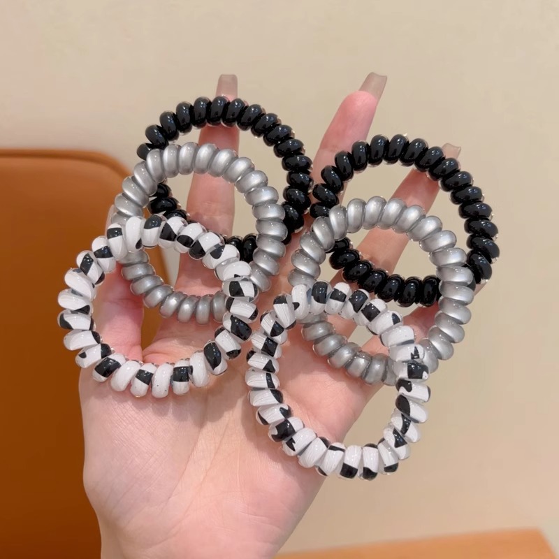 Anillo de cabello coreano de ondas para niños línea telefónica de alta elasticidad simple 2024 nueva banda de goma de cabello para niñas no lastimas