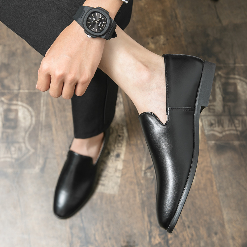 Zapatos de verano Lefour para hombres, zapatos de negocios casuales, zapatos de cuero de peluquería formal juvenil.