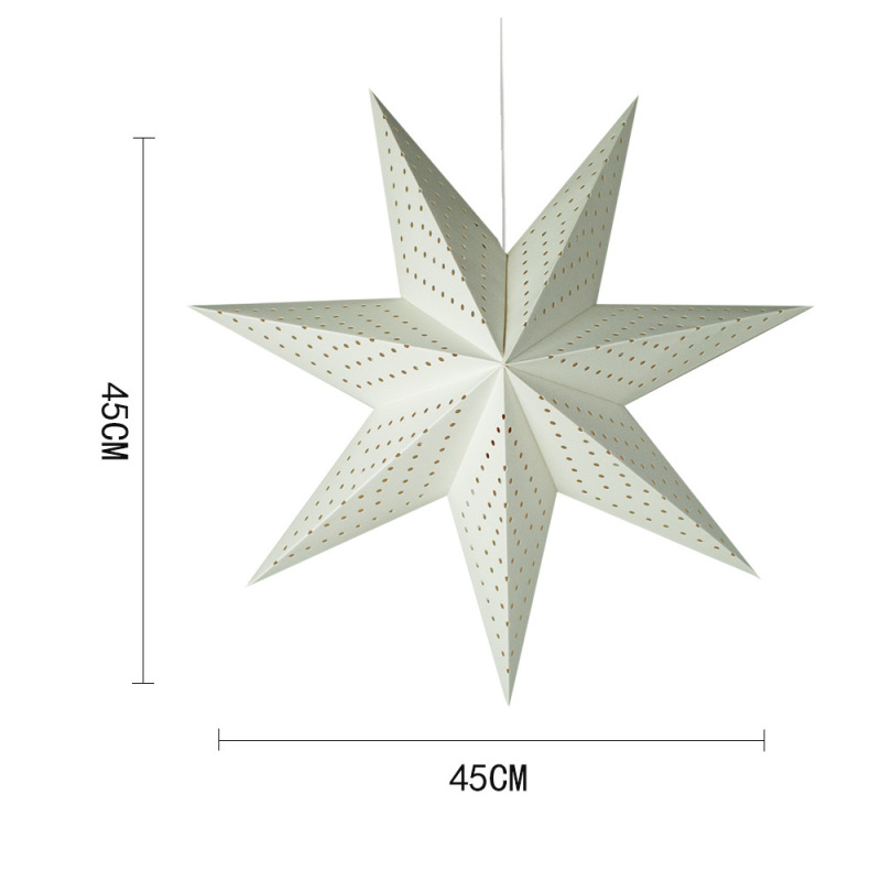 折叠七角星星灯 节日装饰吊灯 圣诞氛围灯纸质礼品  跨境批发|undefined
