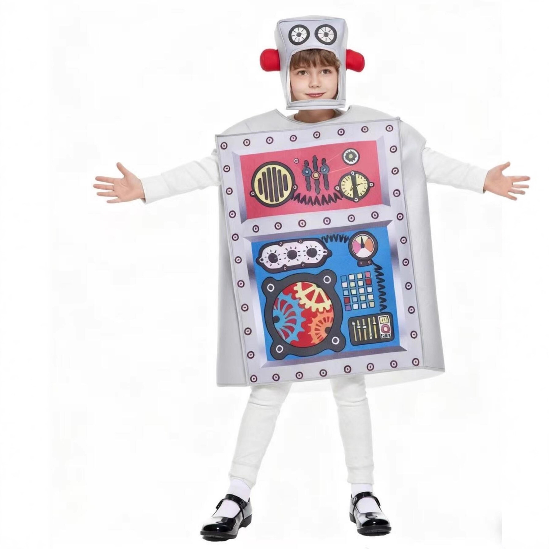 服装货款跨境专供厂家直销万圣节表演服机器人cosplay服装批发