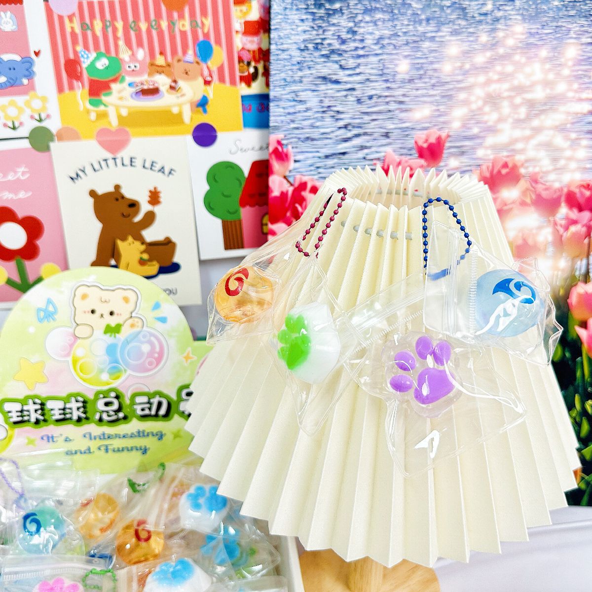 B Magic Pill Lingzhu Double Pin Cat Claw Pellizcar Colgante de música Nezha Ao Bing Lingzhu de alta transparencia Pellizcar música mixta Yuan Zhu Pellizcar