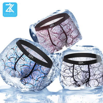 男士内裤ZK品牌平角裤工厂代发批发迷彩爆品男生四角裤印花内裤头