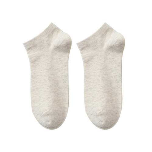 Socks Girl Spring and Autumn Plain Cotton Anti-Odor Antibacterial Breathable Low-Cut Women's Short Socks Summer Women