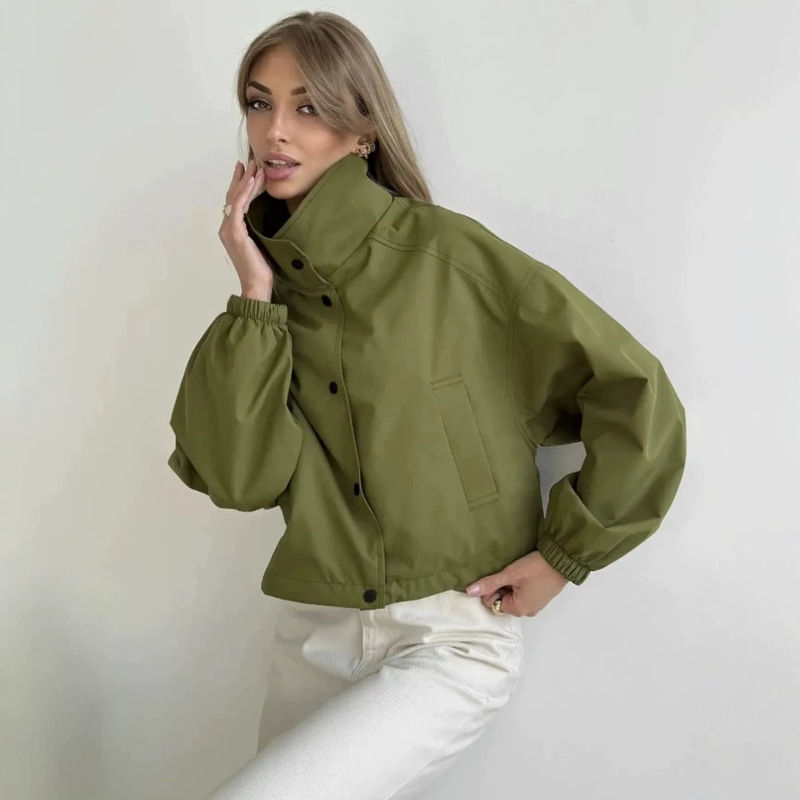 2026 Cross-Border European and American Ozone Spring and Autumn Women's Short Coat Windbreaker Loose Short Jacket for Petite Women