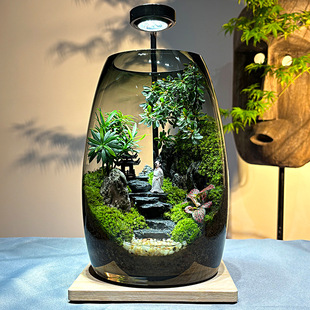 Azalea Pavilion Li Bai Moss Micro Landscape Office DIY Desktop Ornament Gift Creative Landscaping Ecological Bottle Green Plant