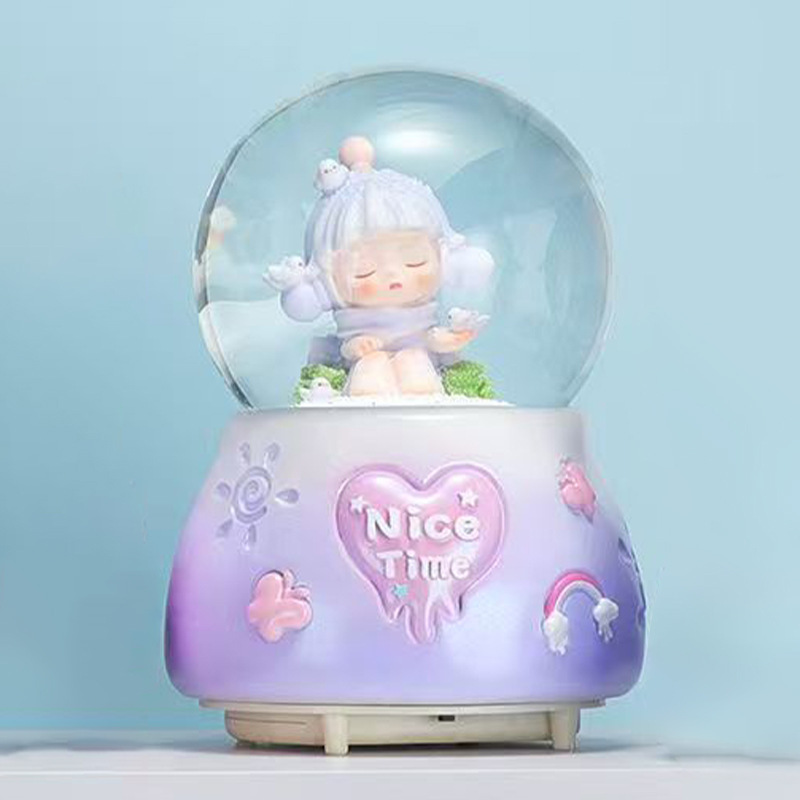 卡通水晶球发光小夜灯星空情书家居桌面摆件儿童生日礼物小礼品|undefined