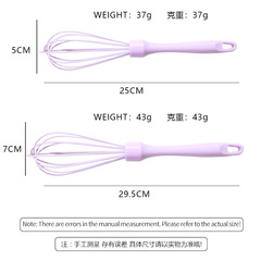 Colored silicone manual egg beater stainless steel egg beater milk foam stirrer egg white cream whipper wholesale