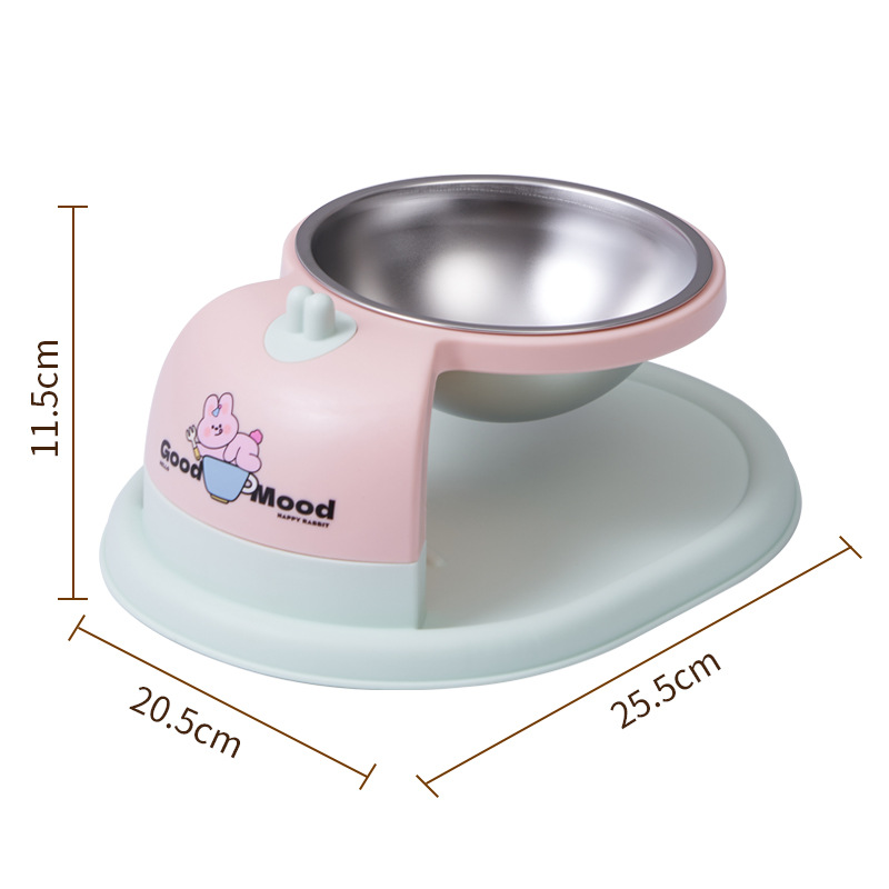 Tazón de gato suspendido de acero inoxidable Tazón único de color dopamina para mascotas Tazón de alta protección cuello de agua potable Tazón de perro Tazón de arroz Teddy
