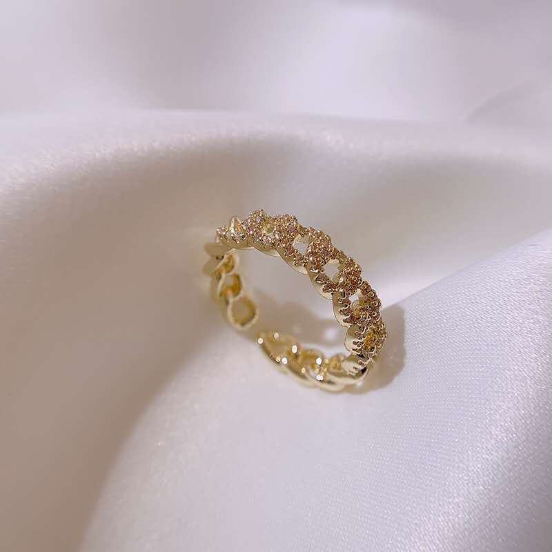 Plating Design Copper Plating Twist Artificial Gemstones Copper Rings