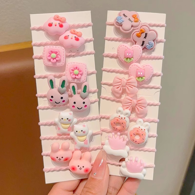 Cuerdas de cabello de banda de goma de color para bebés lindas caricaturas para niñas con un anillo de cabello para bebés de alta elasticidad cuerdas de pulgar