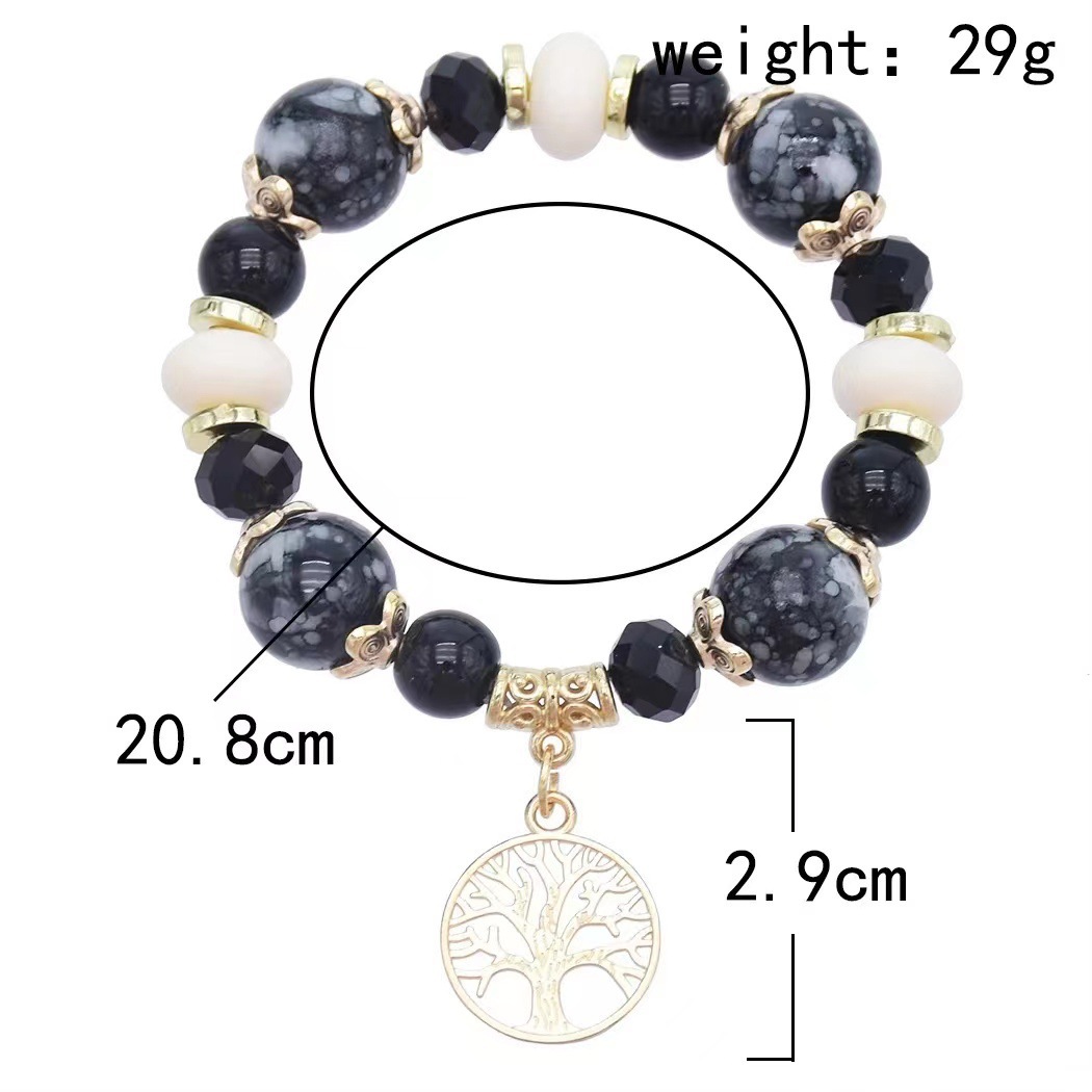30g Weight Bracelets Classification Fashion Tree Glass Beaded Women's Bracelets 1 Piece