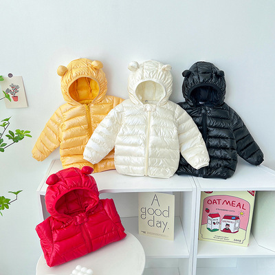 2022外贸新款男女童棉衣耳朵款中小童宝宝棉袄儿童轻薄羽绒棉服|ru