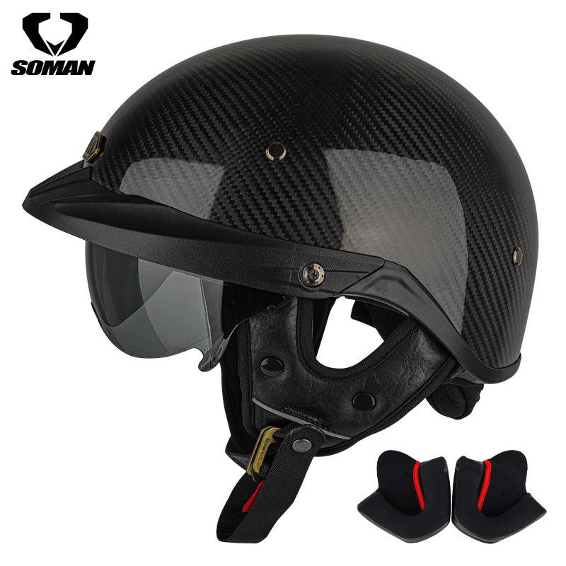 Motosiklet kaskı (dəbilqə), Motuoche Soman Retro Half - h3-matte-black-abs-l