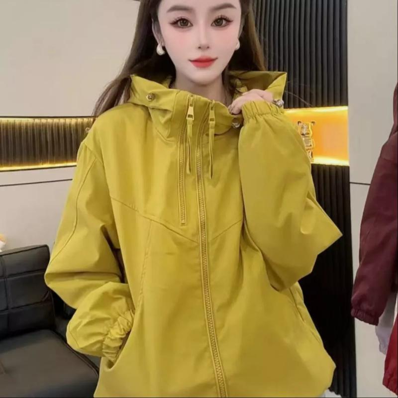2025新款春季冲锋衣连帽外套女甜美韩版高级感洋气小个子上衣|undefined