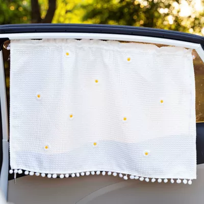 Car curtains | cup side window car side - waffle-curtain-ten-sunflowers