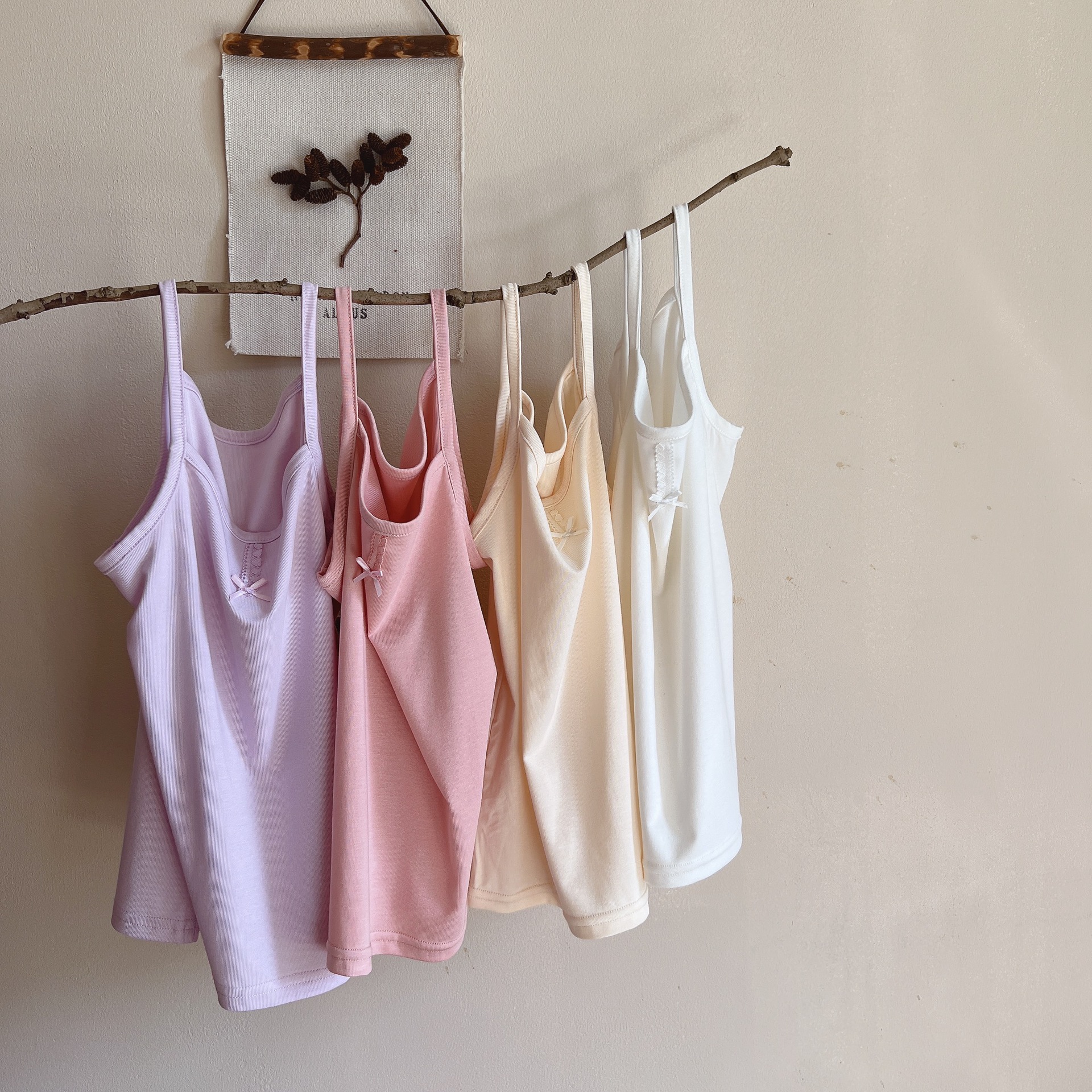 儿童背心批发2022夏季新款薄款纯棉透气吸汗纯色吊带女童背心内穿|ms