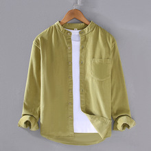 2316日系清新灯芯绒衬衫男士潮流复古条绒小外套韩版休闲长袖衬衣