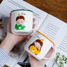 怀旧杯复古搪瓷陶瓷杯男女老式马克杯广告开业活动礼品印logo订字