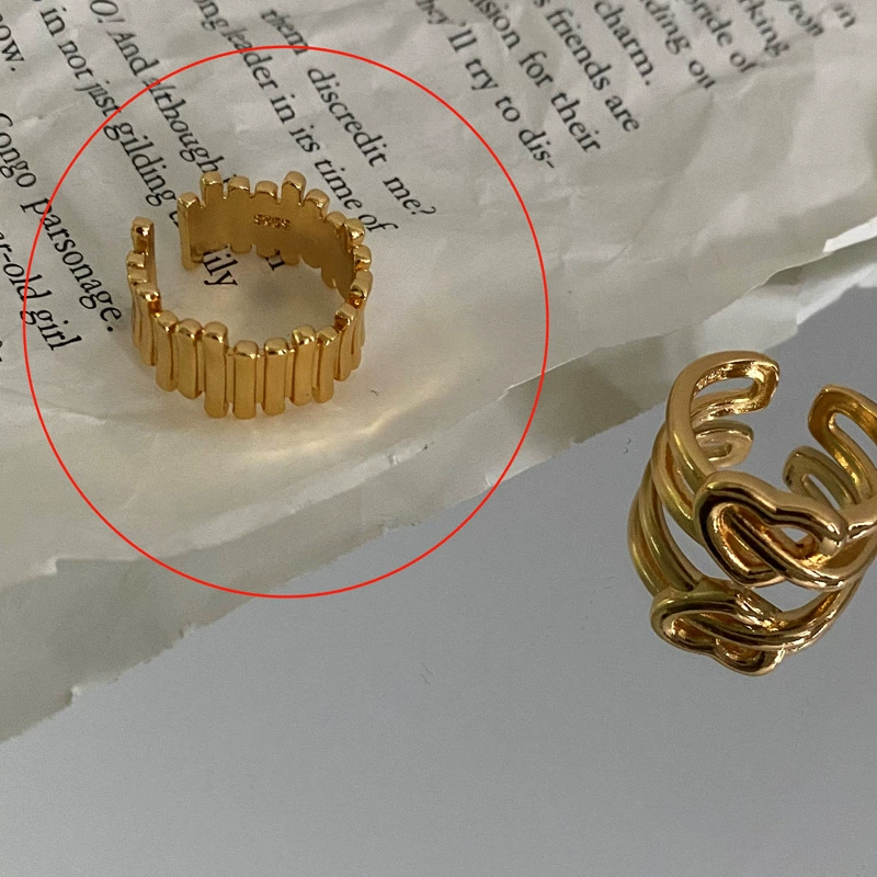 (Cross-border trading), fashionable one size retro golden ring, on index finger, simple and elegant design