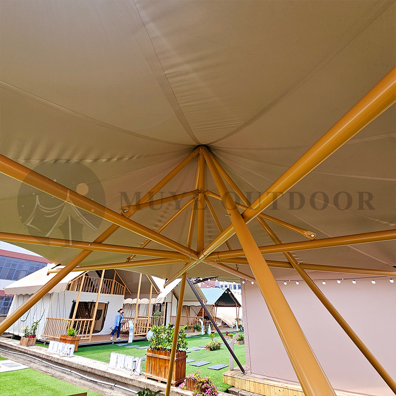 Muye Campamento al aire libre Sombrero de paja grande Carpa de cortina de cielo Área escénica Camping Carpa de comedor Campamento Carpa de celebridades de Internet