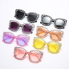 Fashionable square sunglasses, starry sky, glasses solar-powered, European style, new collection