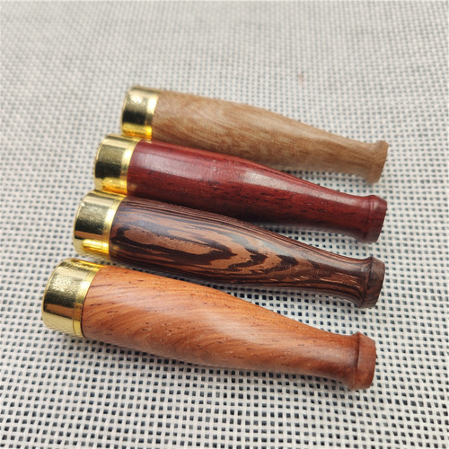 Natural red rosewood golden sandalwood circulating rod cigarette holder filter washable filter cigarette holder pipe wholesale