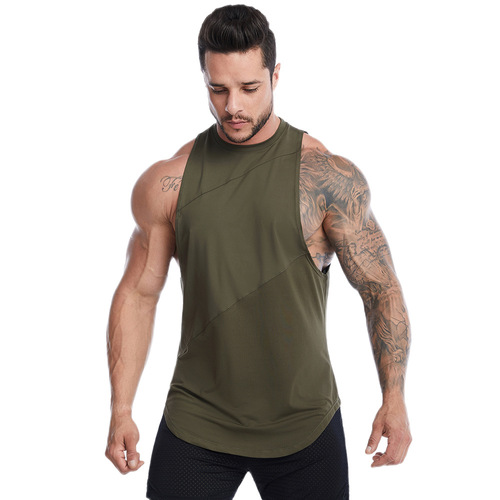 Cross-border loose plus-size men's summer sleeveless fitness top sweat-proof training running quick-dry vest