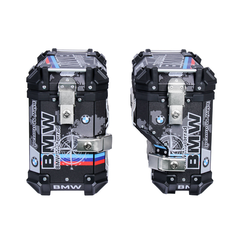 38L Right Exhaust Side Box Motorcycle Universal Aluminum Alloy 45L Tail Box Waterproof Three-Box Anti-Theft Travel Storage Box