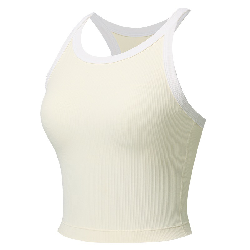 Una sola chaleco deportivo mujer cinturón cojín de pecho reúnido antichoque ropa interior de carrera de tenis al aire libre ropa de yoga retro